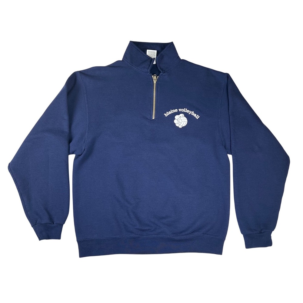 Jerzees Super Sweats NuBlend Mens Medium Navy Blue Quarter Zip Blaine Volleyball